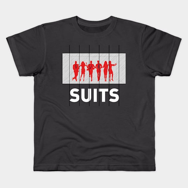 SUITS Kids T-Shirt by gimbri